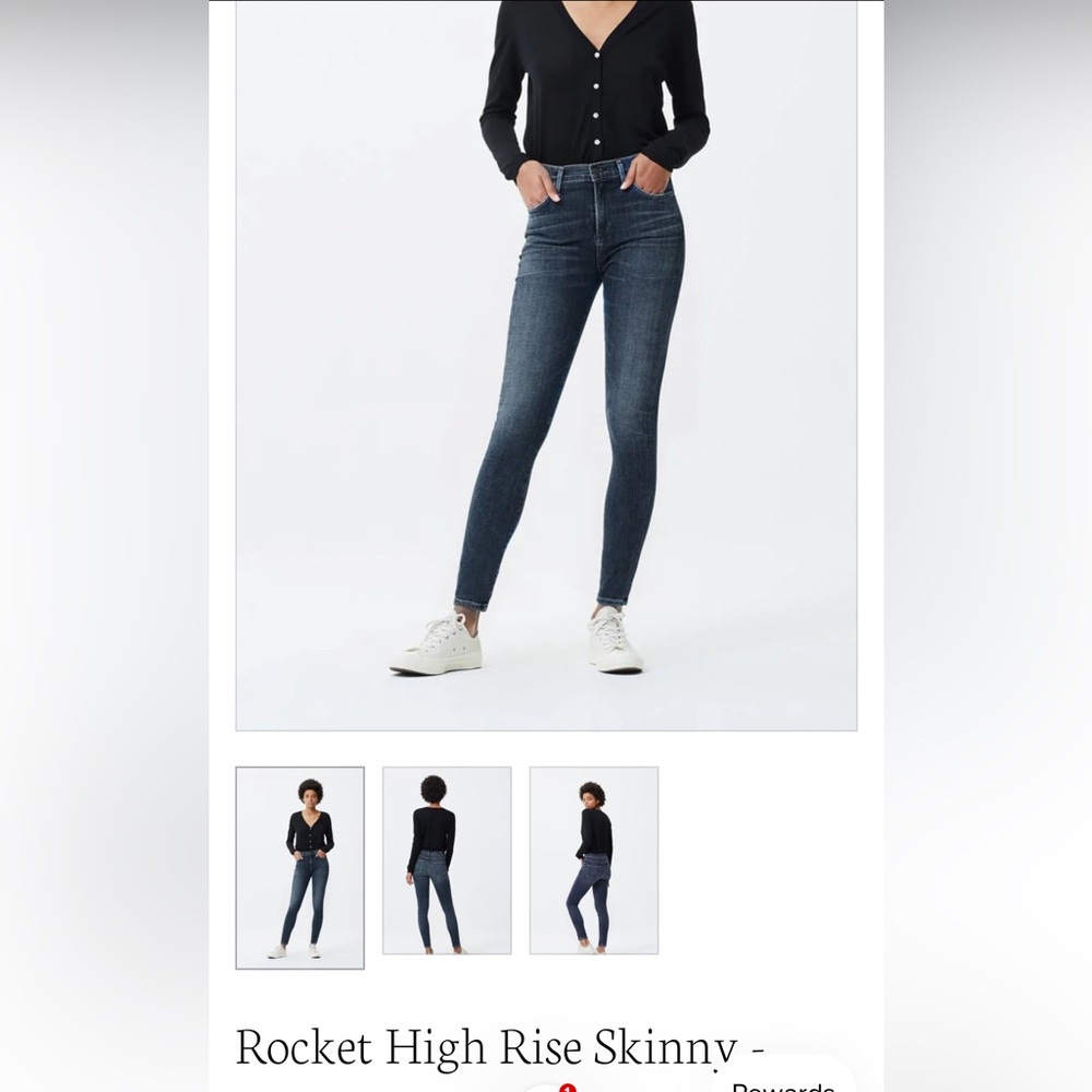 Citizen of humanity rocket high rise skinny blue size 29